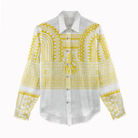 Philippines Filipinos Women Casual Shirt Igorot Tribal Pattern White LT05 - Polynesian Pride