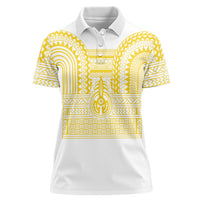 Philippines Filipinos Women Polo Shirt Igorot Tribal Pattern White LT05 Female White - Polynesian Pride