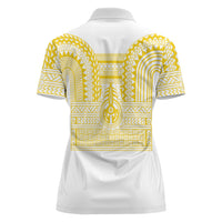 Philippines Filipinos Women Polo Shirt Igorot Tribal Pattern White LT05 - Polynesian Pride