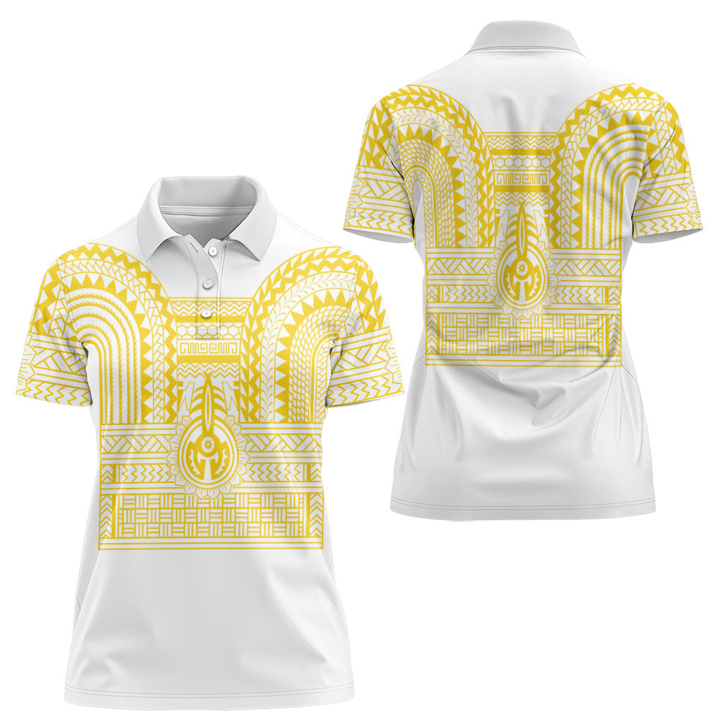 Philippines Filipinos Women Polo Shirt Igorot Tribal Pattern White LT05 - Polynesian Pride