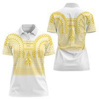 Philippines Filipinos Women Polo Shirt Igorot Tribal Pattern White LT05 - Polynesian Pride