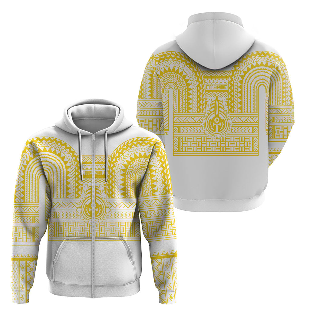 Philippines Filipinos Zip Hoodie Igorot Tribal Pattern White LT05 - Polynesian Pride