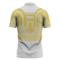 Philippines Filipinos Zipper Polo Shirt Igorot Tribal Pattern White LT05 - Polynesian Pride