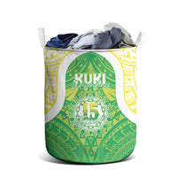 Kuki Independence 2026 Laundry Basket Cook Islands 15 Finest Green Version LT05 - Polynesian Pride
