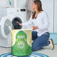 Kuki Independence 2026 Laundry Basket Cook Islands 15 Finest Green Version LT05 - Polynesian Pride