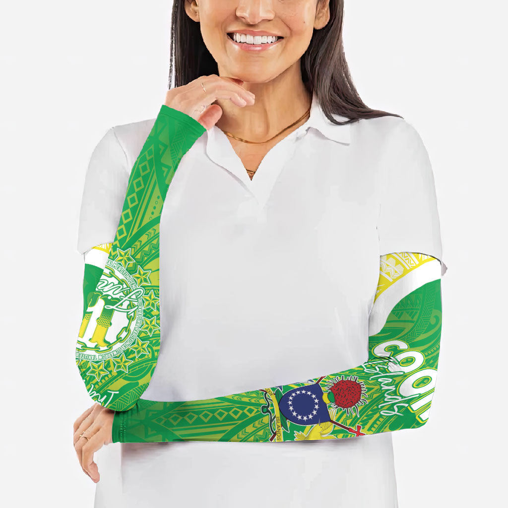 Kuki Independence 2026 Arm Sleeves Cook Islands 15 Finest Green Version LT05 - Polynesian Pride