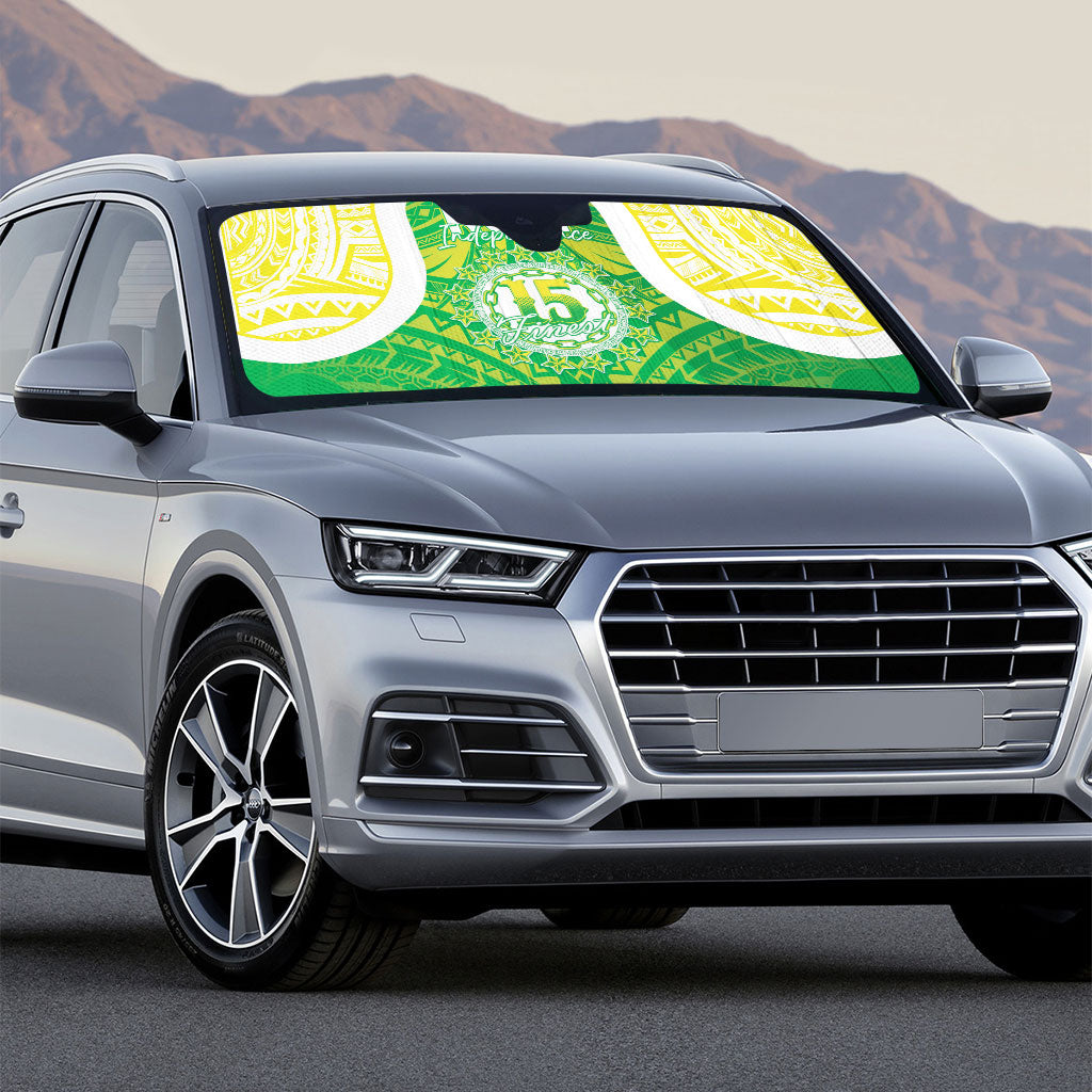 Kuki Independence 2026 Auto Sun Shade Cook Islands 15 Finest Green Version LT05 - Polynesian Pride