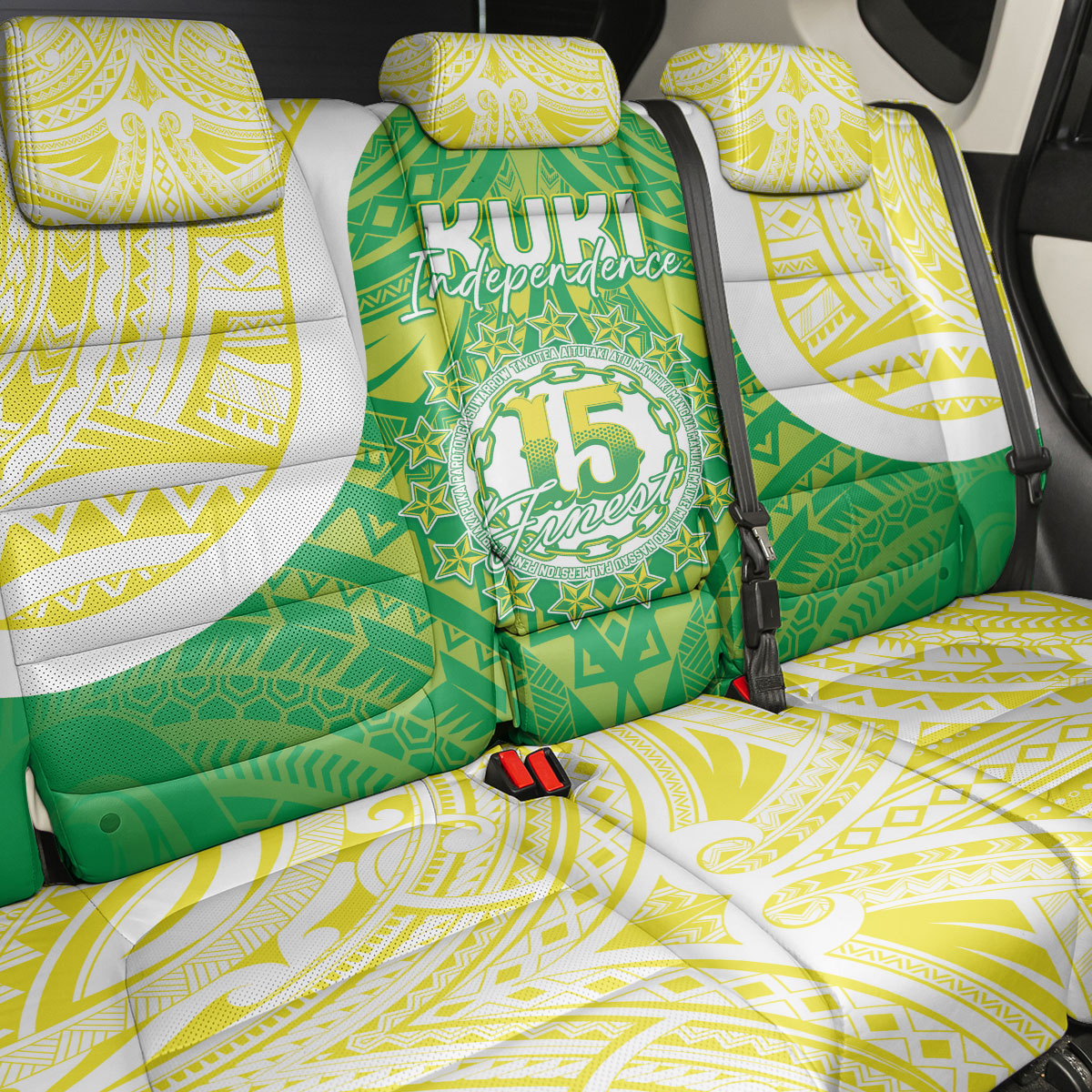 Kuki Independence 2026 Back Car Seat Cover Cook Islands 15 Finest Green Version LT05 - Polynesian Pride
