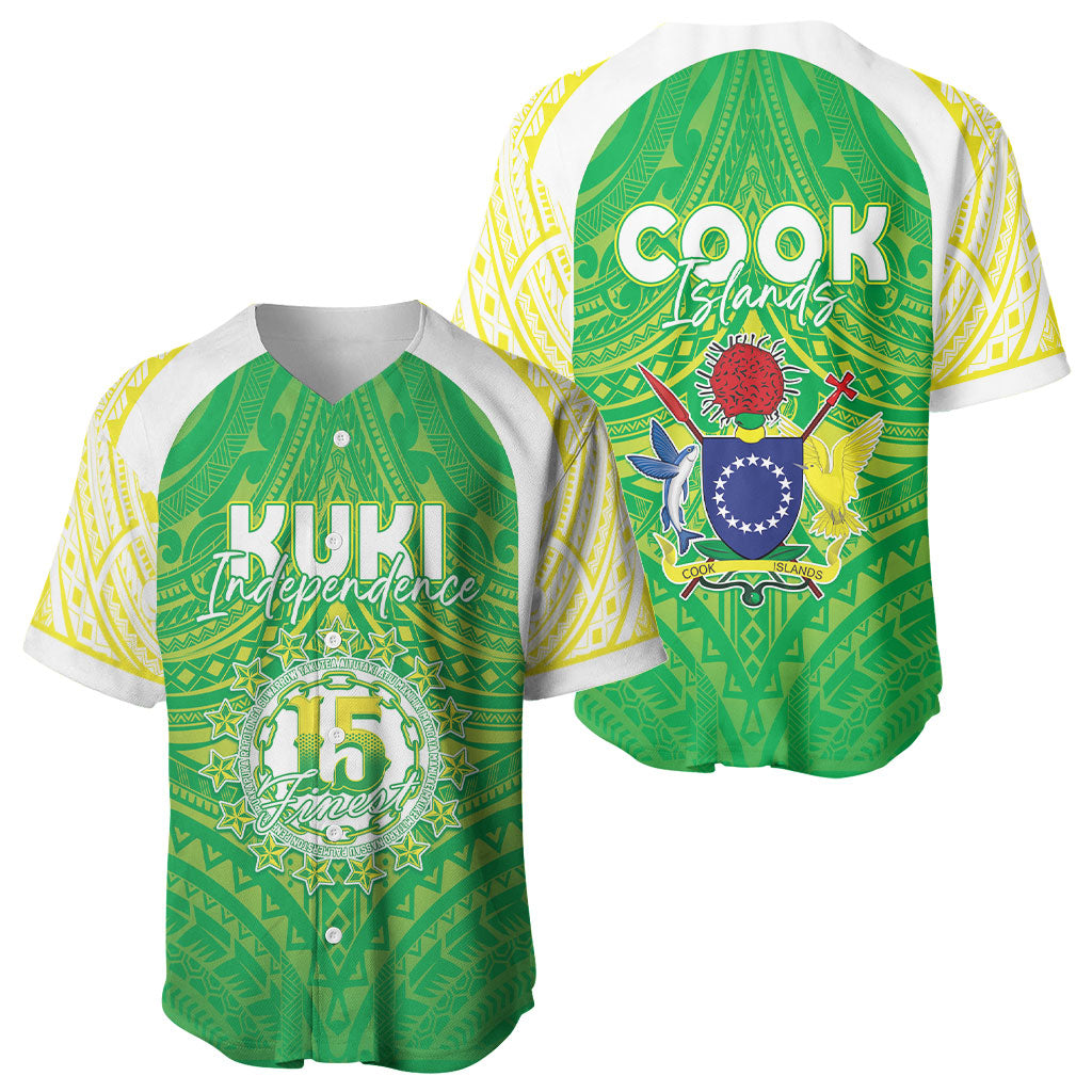 Kuki Independence 2026 Baseball Jersey Cook Islands 15 Finest Green Version LT05 - Polynesian Pride