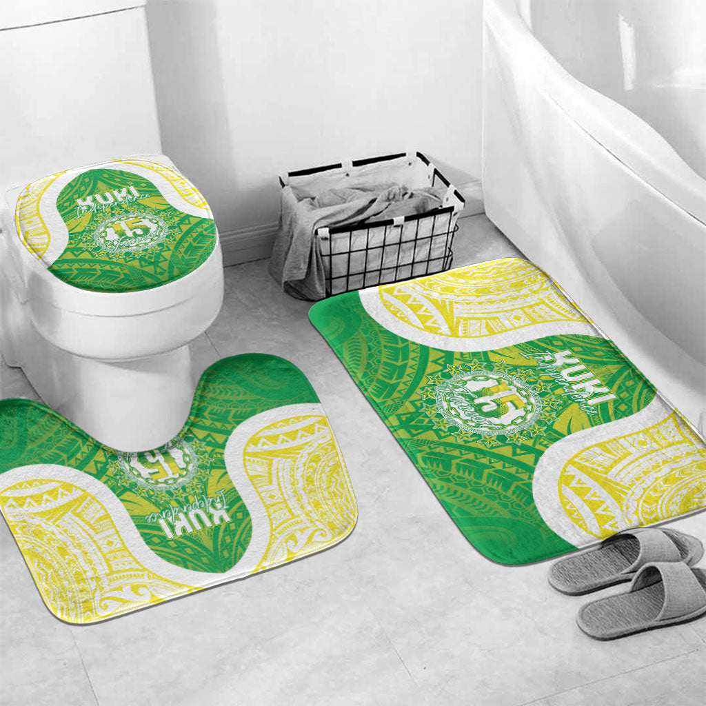 Kuki Independence 2026 Bathroom Set Cook Islands 15 Finest Green Version LT05 Mat Set Only (3 pcs) One Size Green - Polynesian Pride