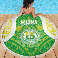 Kuki Independence 2026 Beach Blanket Cook Islands 15 Finest Green Version LT05 - Polynesian Pride