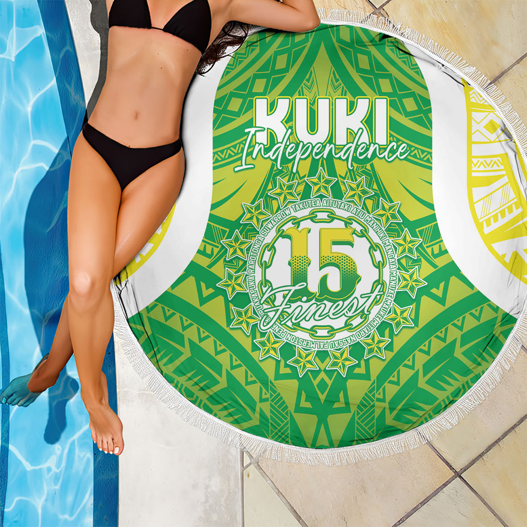 Kuki Independence 2026 Beach Blanket Cook Islands 15 Finest Green Version LT05 - Polynesian Pride