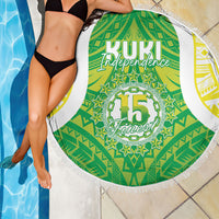 Kuki Independence 2026 Beach Blanket Cook Islands 15 Finest Green Version LT05 - Polynesian Pride