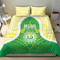 Kuki Independence 2026 Bedding Set Cook Islands 15 Finest Green Version LT05 - Polynesian Pride