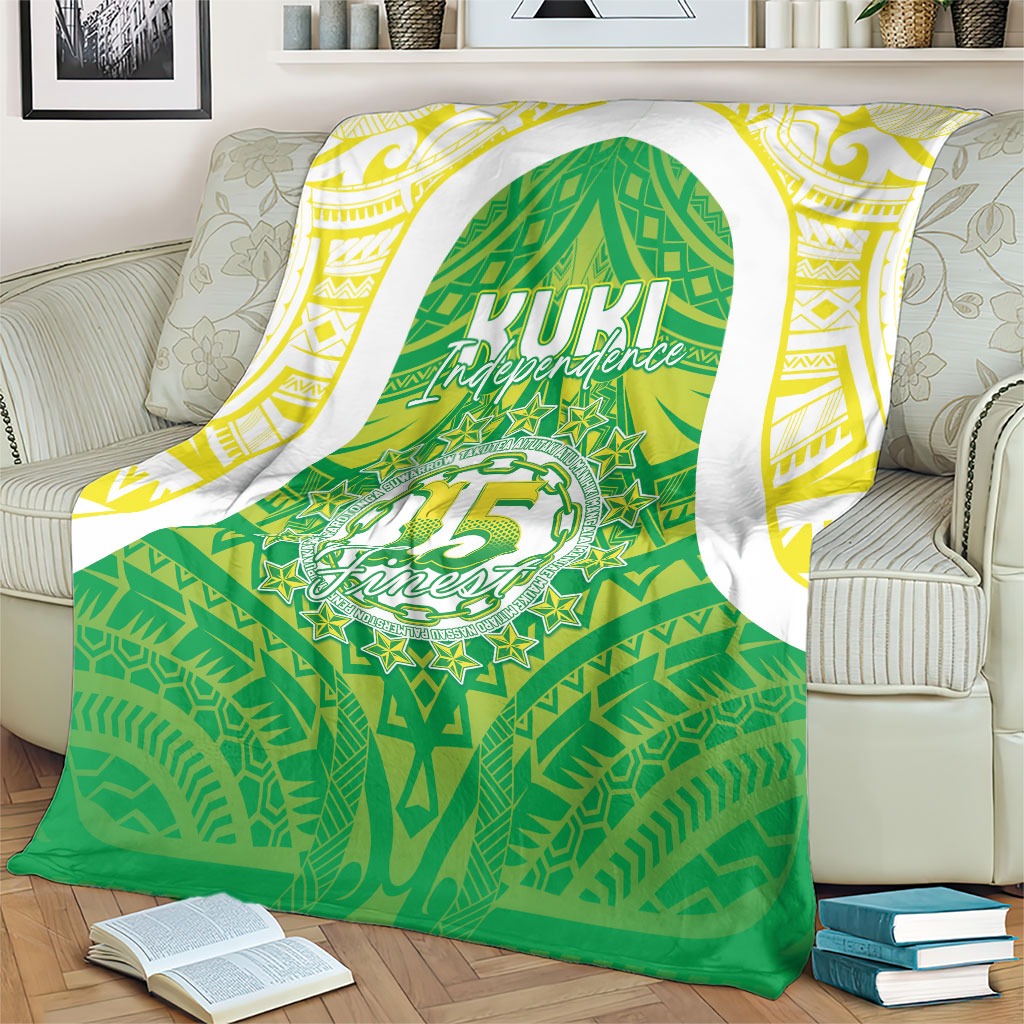 Kuki Independence 2026 Blanket Cook Islands 15 Finest Green Version LT05 - Polynesian Pride