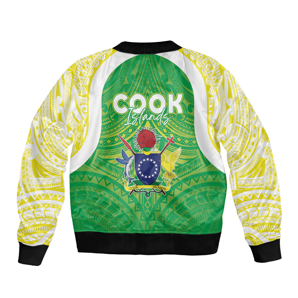 Kuki Independence 2026 Bomber Jacket Cook Islands 15 Finest Green Version LT05 - Polynesian Pride