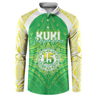 Kuki Independence 2026 Button Sweatshirt Cook Islands 15 Finest Green Version LT05 Green - Polynesian Pride