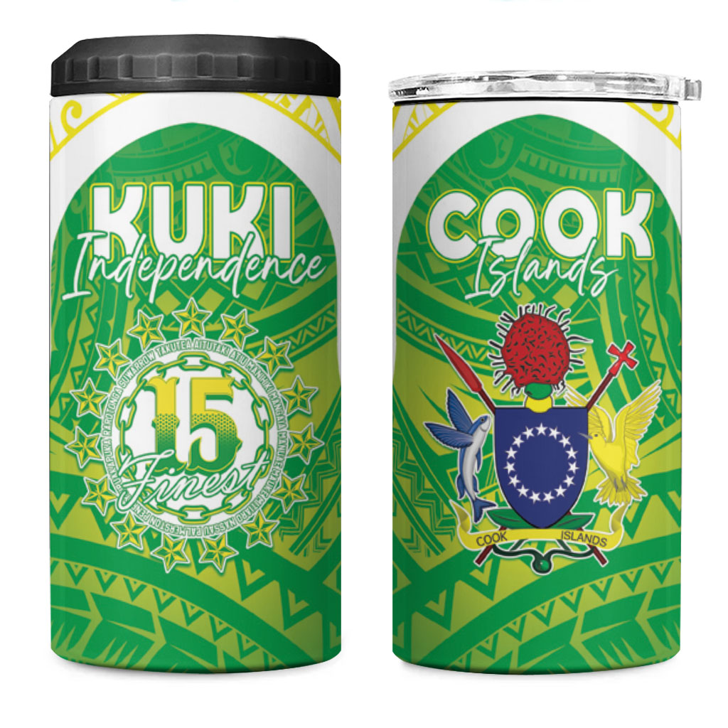 Kuki Independence 2026 4 in 1 Can Cooler Tumbler Cook Islands 15 Finest Green Version LT05 One Size: 16 oz Green - Polynesian Pride