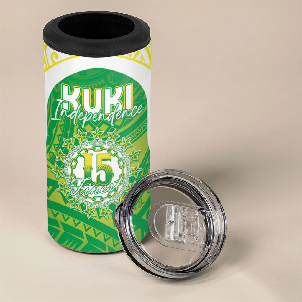 Kuki Independence 2026 4 in 1 Can Cooler Tumbler Cook Islands 15 Finest Green Version LT05 - Polynesian Pride