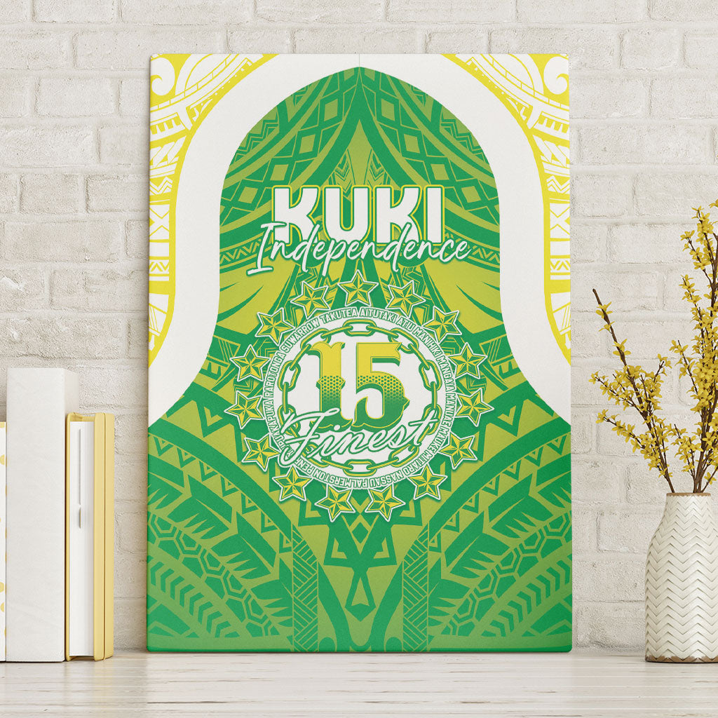 Kuki Independence 2026 Canvas Wall Art Cook Islands 15 Finest Green Version LT05 Without Frame Green - Polynesian Pride
