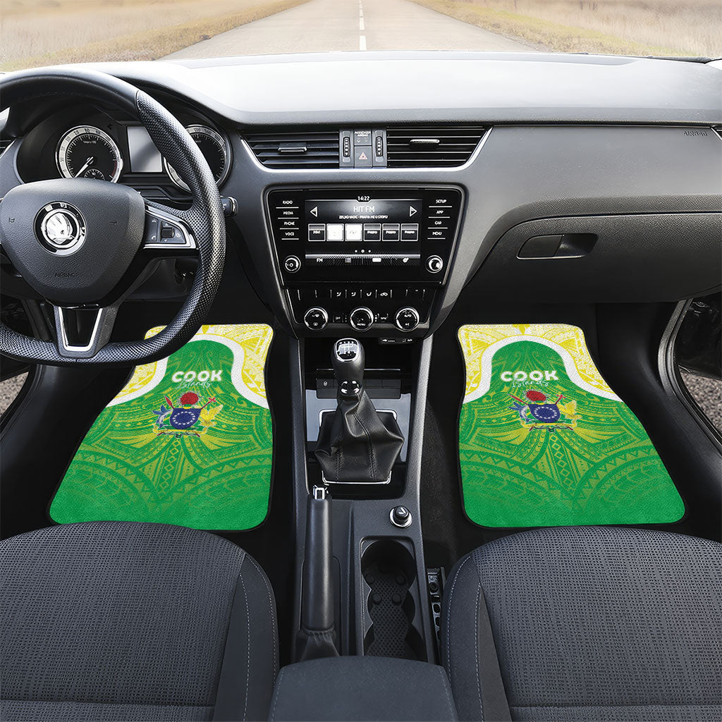 Kuki Independence 2026 Car Mats Cook Islands 15 Finest Green Version LT05 Set 2pcs - Front Green - Polynesian Pride