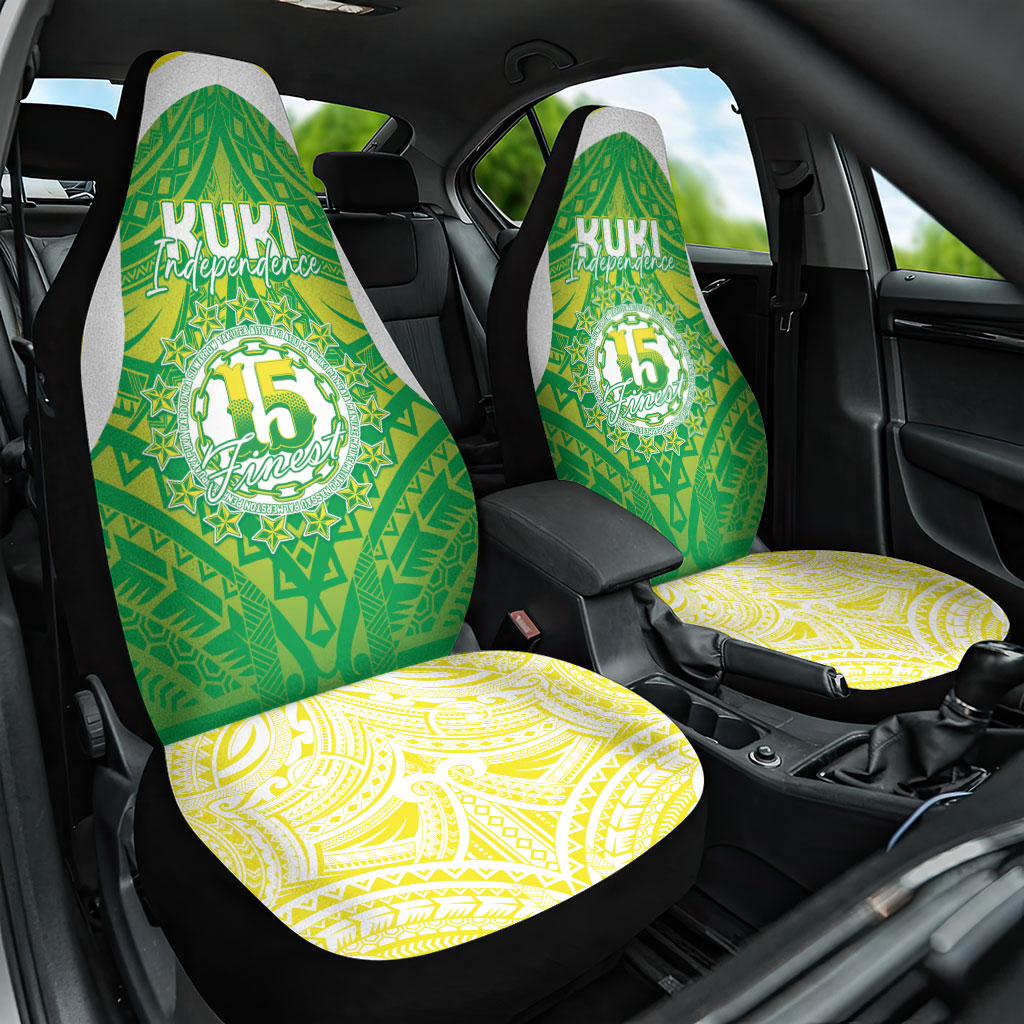 Kuki Independence 2026 Car Seat Cover Cook Islands 15 Finest Green Version LT05 One Size Green - Polynesian Pride