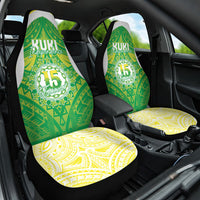 Kuki Independence 2026 Car Seat Cover Cook Islands 15 Finest Green Version LT05 One Size Green - Polynesian Pride