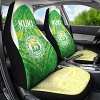 Kuki Independence 2026 Car Seat Cover Cook Islands 15 Finest Green Version LT05 - Polynesian Pride