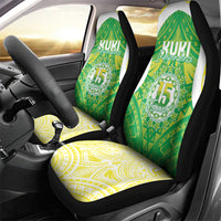 Kuki Independence 2026 Car Seat Cover Cook Islands 15 Finest Green Version LT05 - Polynesian Pride