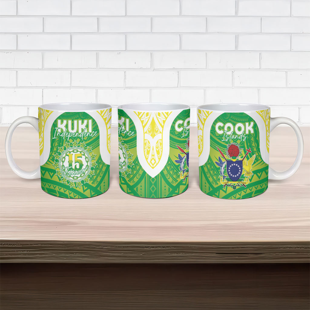 Kuki Independence 2026 Ceramic Mug Cook Islands 15 Finest Green Version LT05 - Polynesian Pride