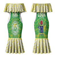 Kuki Independence 2026 Couples Matching Mermaid Dress and Long Sleeve Button Shirt Cook Islands 15 Finest Green Version LT05 - Polynesian Pride