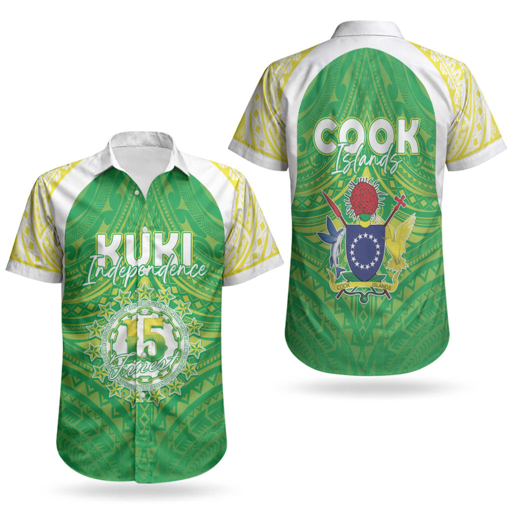 Kuki Independence 2026 Couples Matching Off Shoulder Maxi Dress and Hawaiian Shirt Cook Islands 15 Finest Green Version LT05 - Polynesian Pride