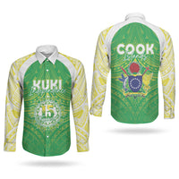 Kuki Independence 2026 Couples Matching Off Shoulder Maxi Dress and Long Sleeve Button Shirt Cook Islands 15 Finest Green Version LT05 - Polynesian Pride