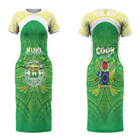 Kuki Independence 2026 Couples Matching Short Sleeve Bodycon Dress and Long Sleeve Button Shirt Cook Islands 15 Finest Green Version LT05 - Polynesian Pride