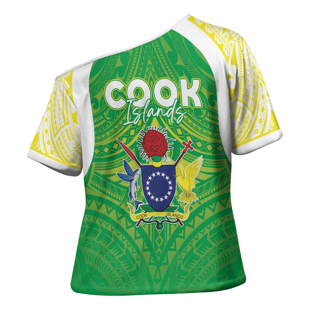 Kuki Independence 2026 Cross Shoulder Shirt Cook Islands 15 Finest Green Version LT05 - Polynesian Pride