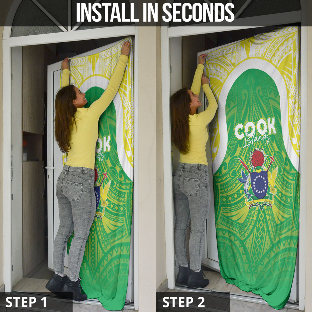 Kuki Independence 2026 Door Cover Cook Islands 15 Finest Green Version LT05 - Polynesian Pride