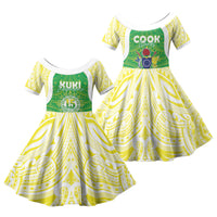 Kuki Independence 2026 Family Matching Summer Maxi Dress and Hawaiian Shirt Cook Islands 15 Finest Green Version LT05 Daughter's Dress Green - Polynesian Pride