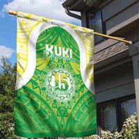 Kuki Independence 2026 Garden Flag Cook Islands 15 Finest Green Version LT05 - Polynesian Pride