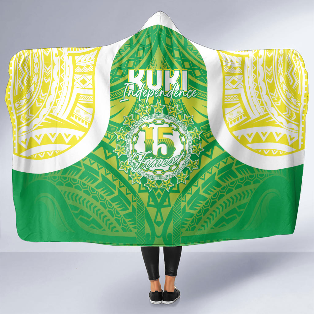 Kuki Independence 2026 Hooded Blanket Cook Islands 15 Finest Green Version LT05 One Size Green - Polynesian Pride