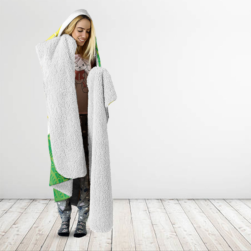Kuki Independence 2026 Hooded Blanket Cook Islands 15 Finest Green Version LT05 - Polynesian Pride