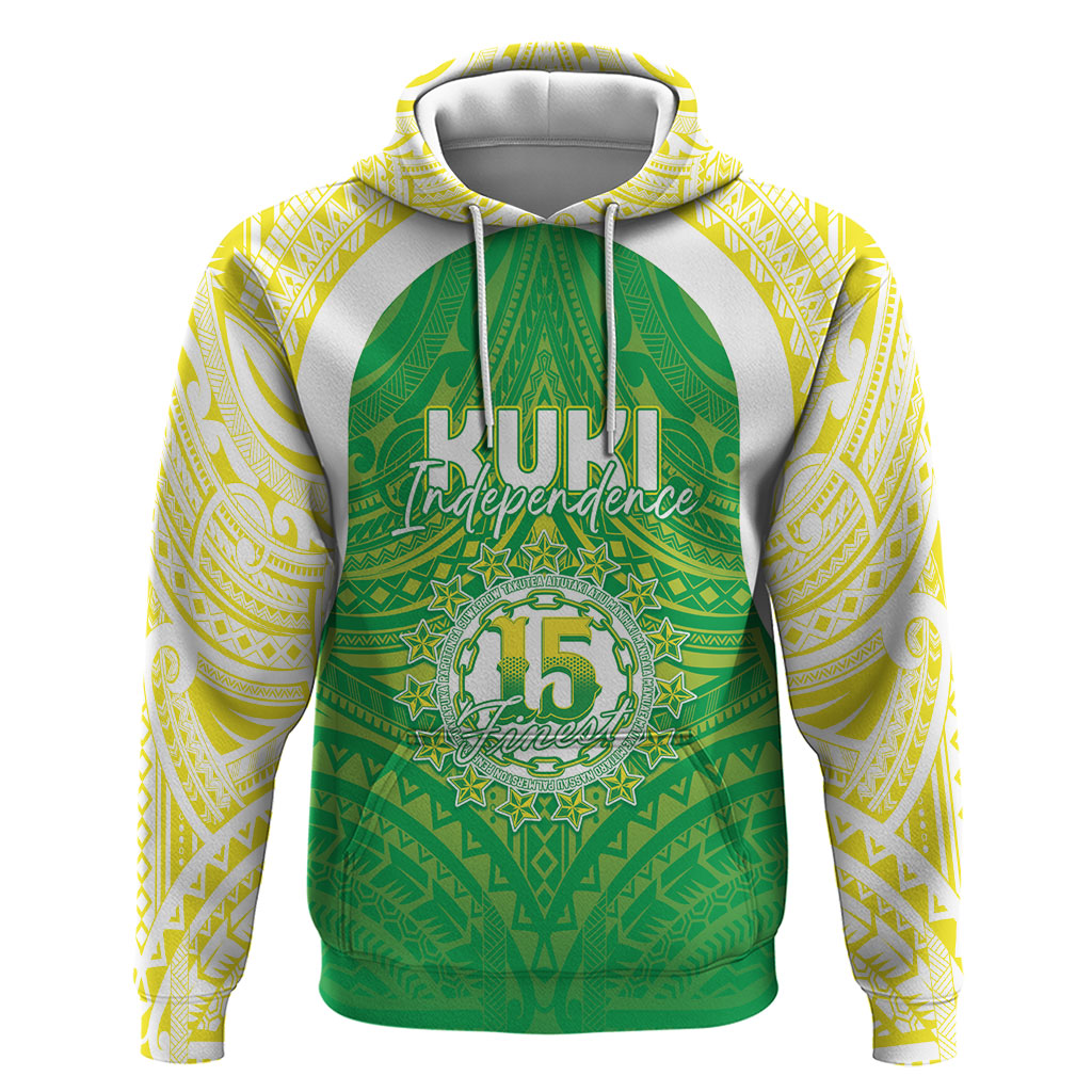 Kuki Independence 2026 Hoodie Cook Islands 15 Finest Green Version LT05 Pullover Hoodie Green - Polynesian Pride