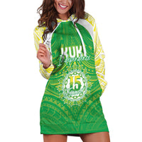 Kuki Independence 2026 Hoodie Dress Cook Islands 15 Finest Green Version LT05 Green - Polynesian Pride