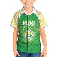 Kuki Independence 2026 Kid Hawaiian Shirt Cook Islands 15 Finest Green Version LT05 Kid Green - Polynesian Pride