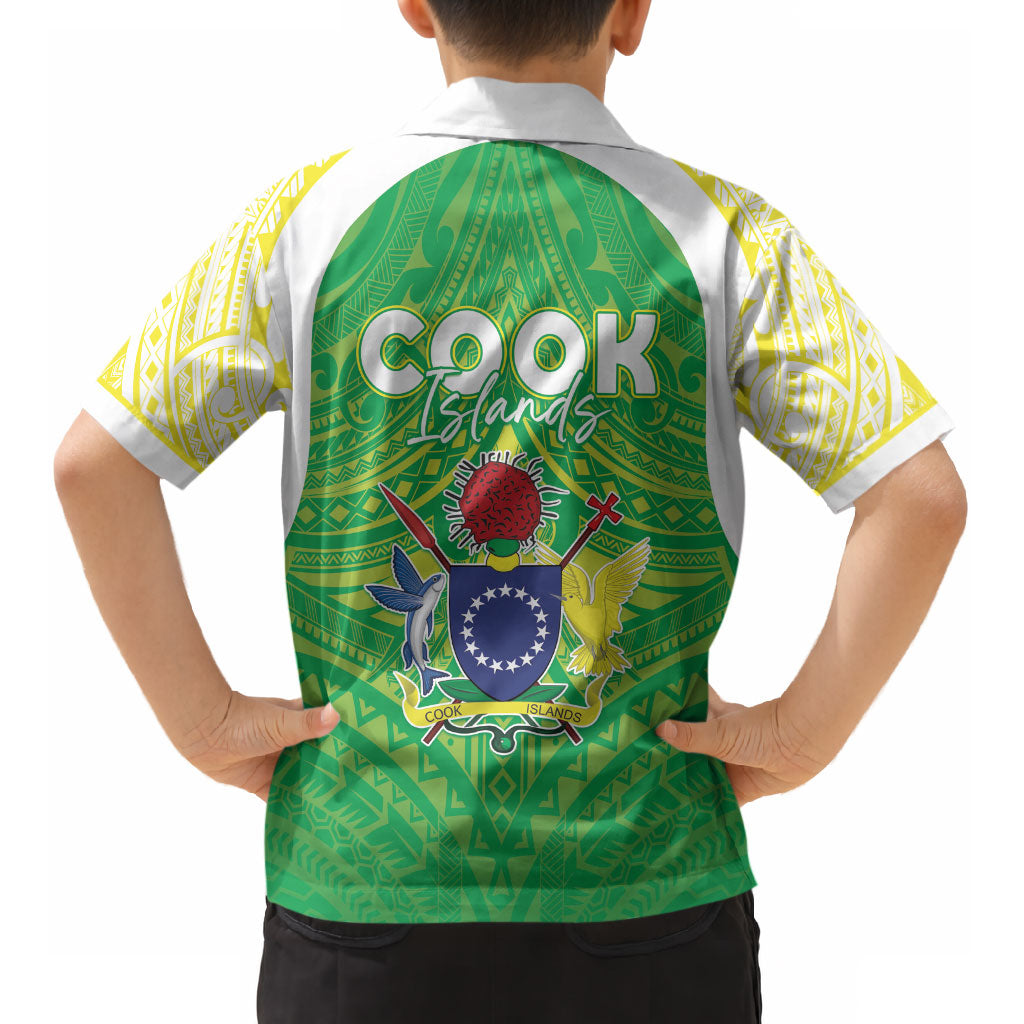 Kuki Independence 2026 Kid Hawaiian Shirt Cook Islands 15 Finest Green Version LT05 - Polynesian Pride