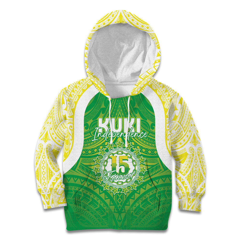 Kuki Independence 2026 Kid Hoodie Cook Islands 15 Finest Green Version LT05 Hoodie Green - Polynesian Pride