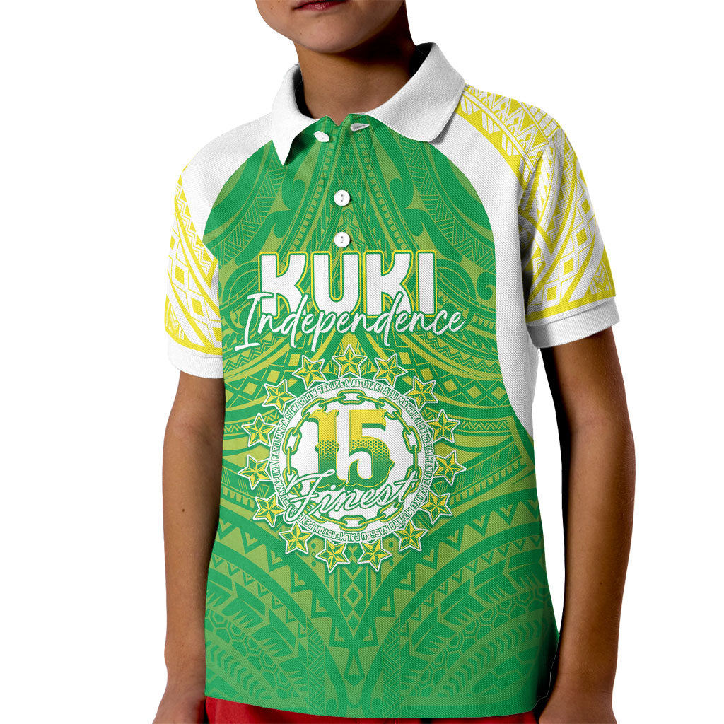 Kuki Independence 2026 Kid Polo Shirt Cook Islands 15 Finest Green Version LT05 Kid Green - Polynesian Pride