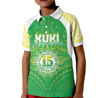Kuki Independence 2026 Kid Polo Shirt Cook Islands 15 Finest Green Version LT05 Kid Green - Polynesian Pride