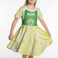 Kuki Independence 2026 Kid Short Sleeve Dress Cook Islands 15 Finest Green Version LT05 - Polynesian Pride