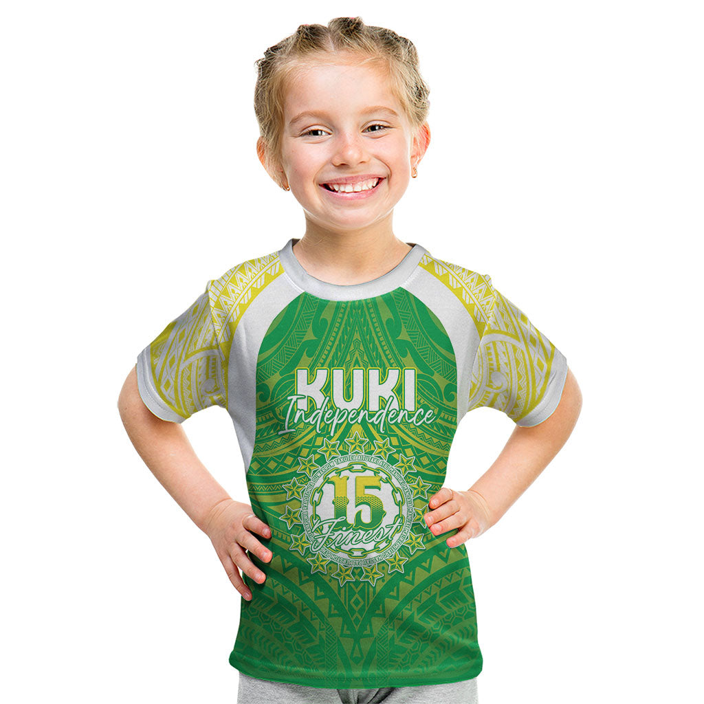 Kuki Independence 2026 Kid T Shirt Cook Islands 15 Finest Green Version LT05 Green - Polynesian Pride
