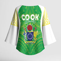 Kuki Independence 2026 Kimono Sleeve Blouse Cook Islands 15 Finest Green Version LT05 - Polynesian Pride